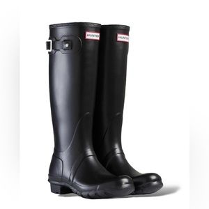 Hunter Original Tall Black Matte Rain Boot Classic Style Women’s Size 6